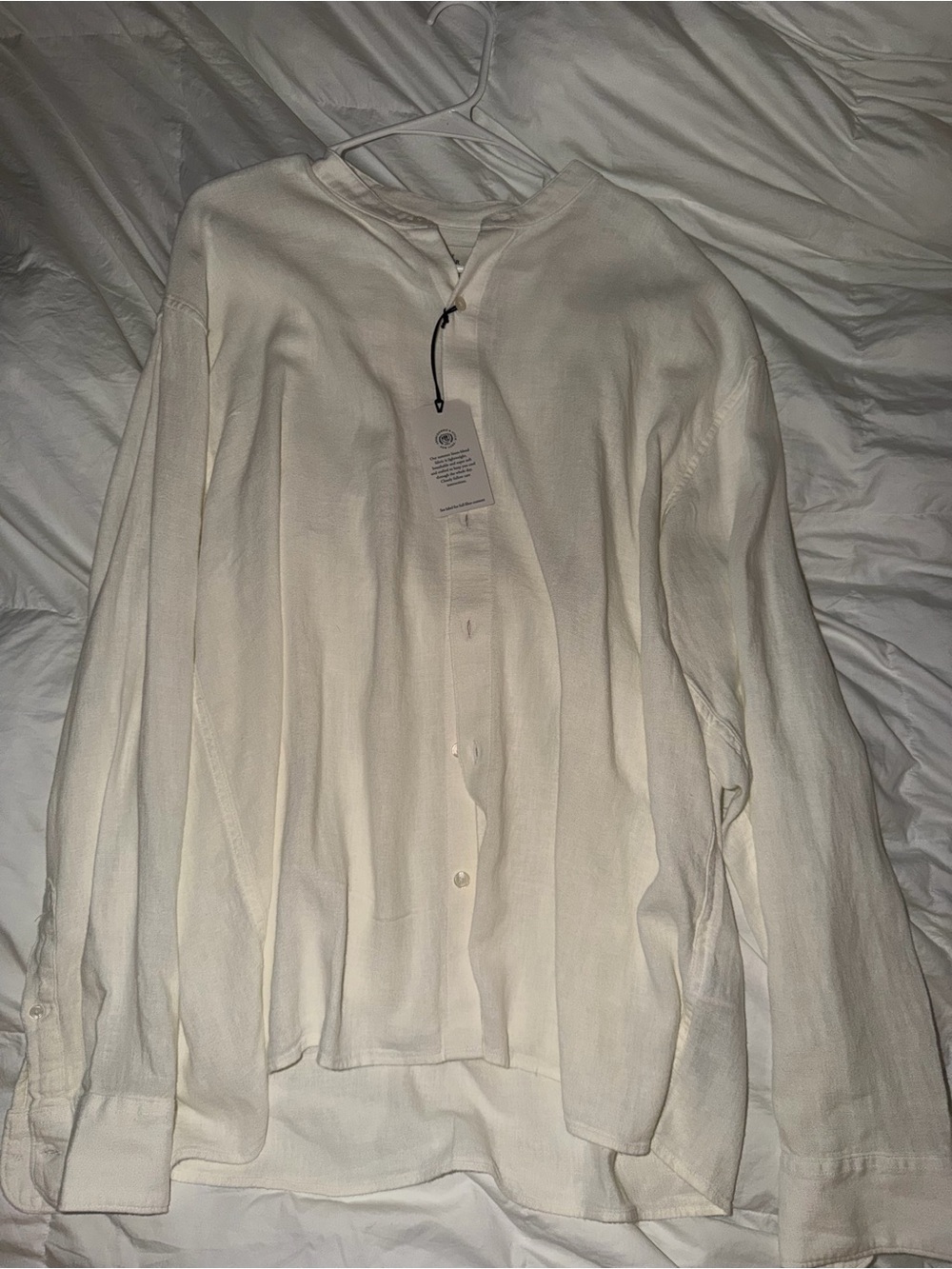 Abercrombie and Fitch Linen Cream Button-Up Shirt